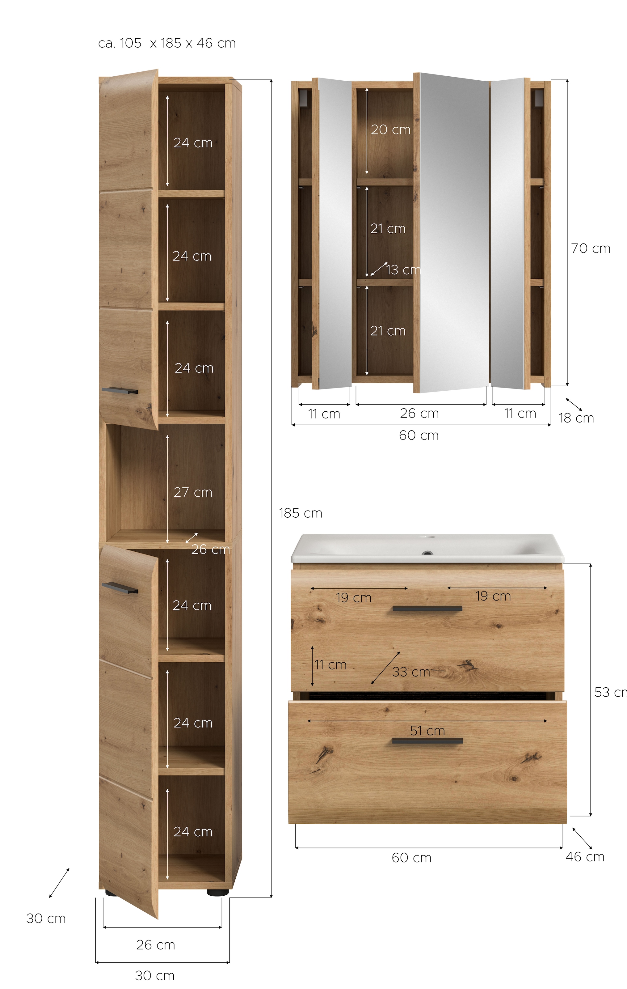 INOSIGN Badezimmer-Set Set, 4 Stk. tlg.