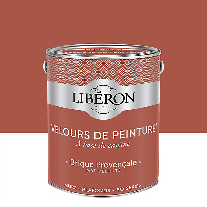 Peinture murs, plafonds et boiseries Velours de peinture orange brique provencale Libéron 2,5L