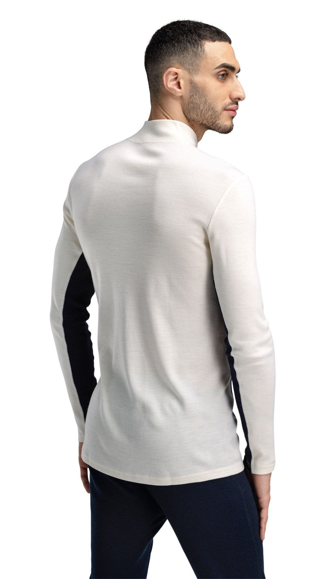 Vail Baselayer Half Zip Herre Navy/Offwhite
