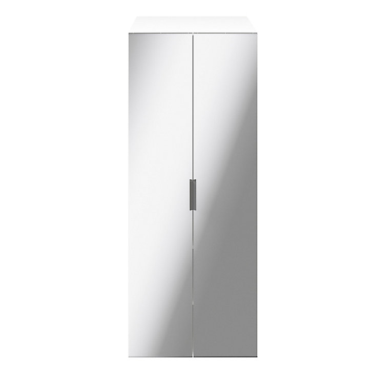 Armoire penderie blanche portes battantes miroir GoodHome Atomia H. 187,5 x L. 75 x P. 60 cm
