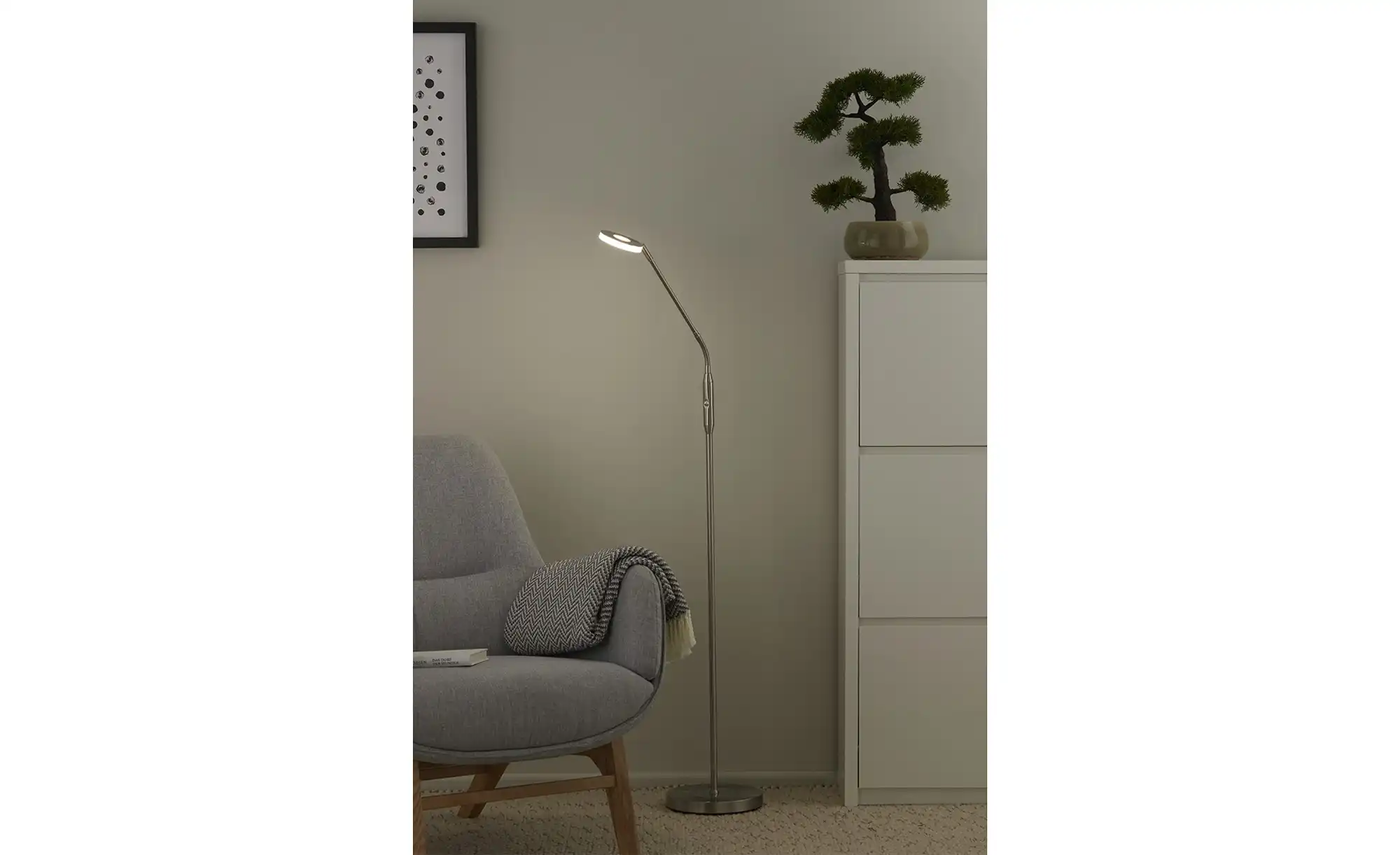 Fischer-Honsel LED-Leseleuchte, Nickel-matt mit Dimmer