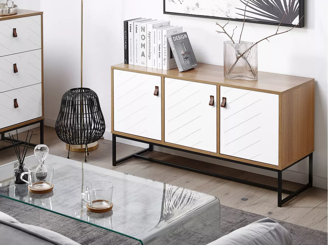Armoire NUEVA 62 cm Marron clair/blanc