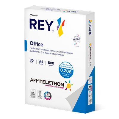 Rey Office - Papier blanc - A4 (210 x 297 mm) - 80 g/m² - Ramette de 500 feuilles