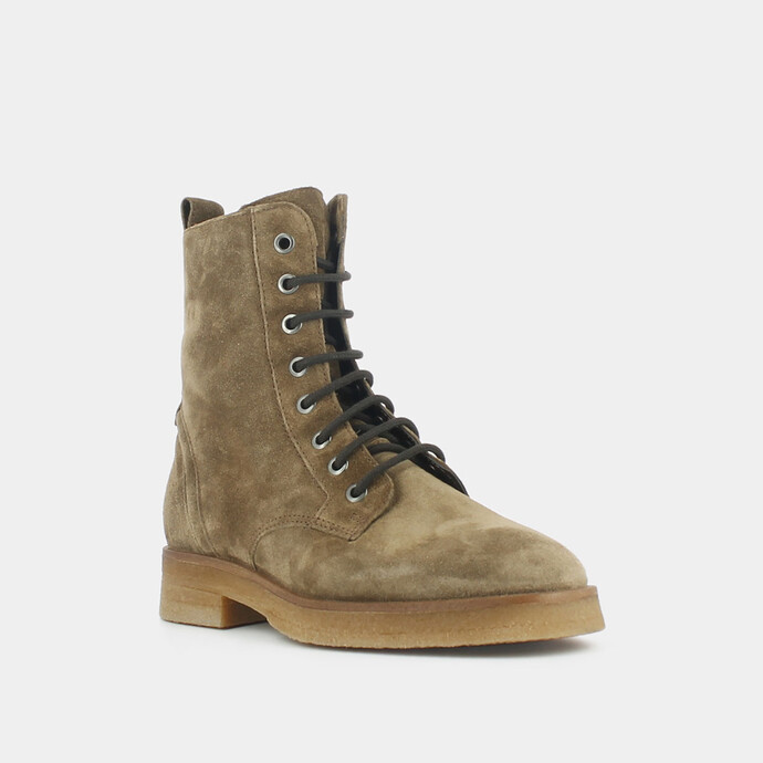 Bottines à élastiques  en croute taupe