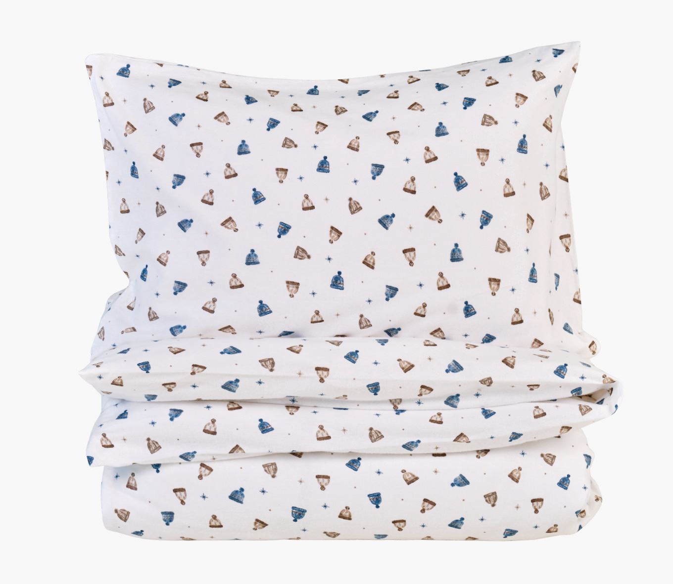 Flanell sengesett              multi blå - 200x220 cm