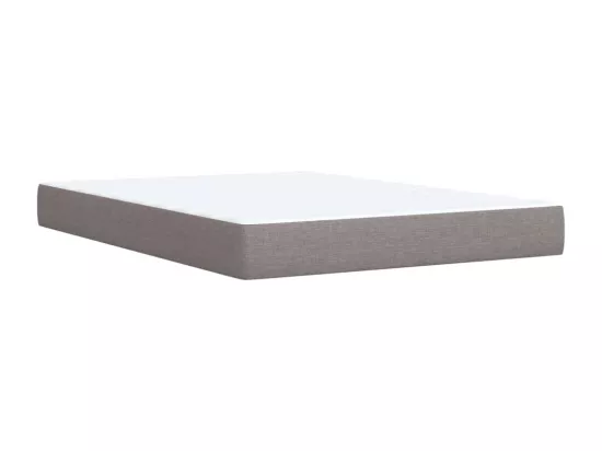 Sommier à lattes de lit avec matelas Taupe 160x200 cm Tissu