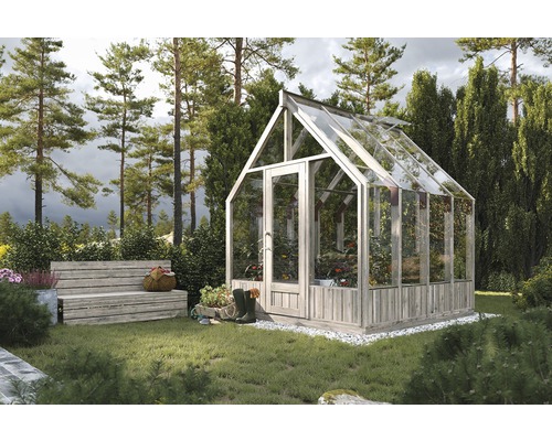 Kas Palmako Emilia, 5,4 m², 4 mm veiligheidsglas, inclusief automatische raamopener, 240 x 244 cm, hout