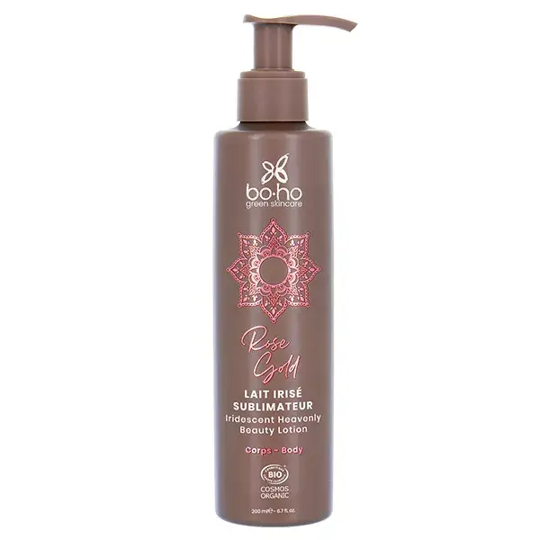 Leite Iluminador Boho Green Make-Up Iridescent Emarning nº 02 Rose Gold Orgânico 200ml