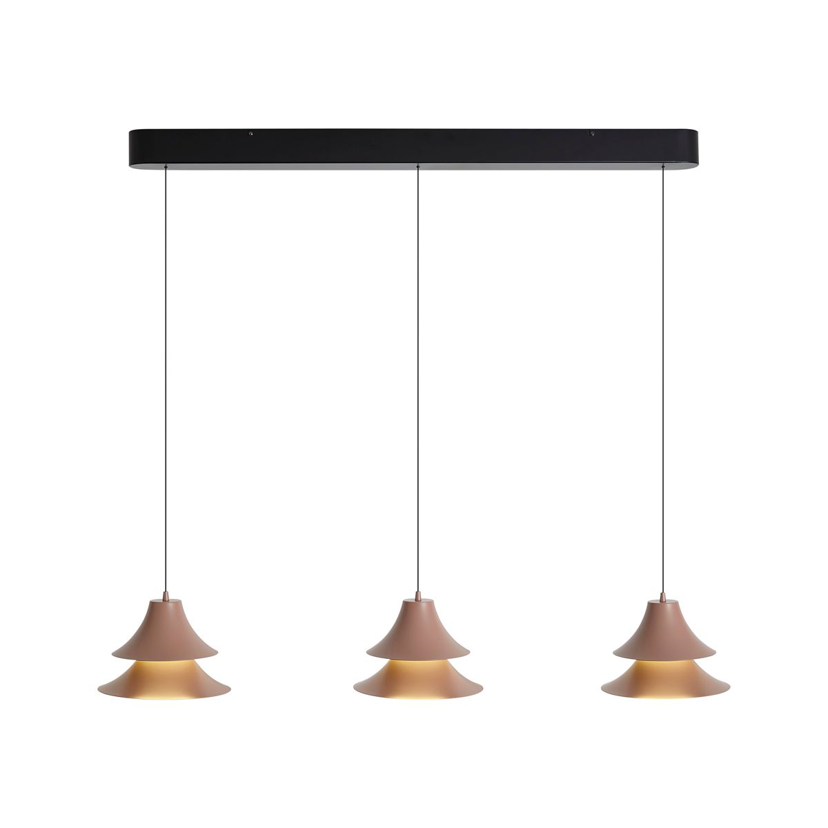 Hanglamp zwart met mokka incl. LED 3-staps dimbaar 3-lichts easylift - Witch