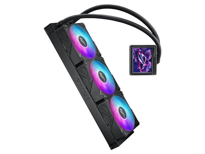 ASUS ROG Wasserkühlung ROG Ryujin III RGB Extreme, Schwarz All-in-One-Flüssig-CPU-Kühler mit 3.5 Zoll LCD Bildschirm und ARGB-Lüfter