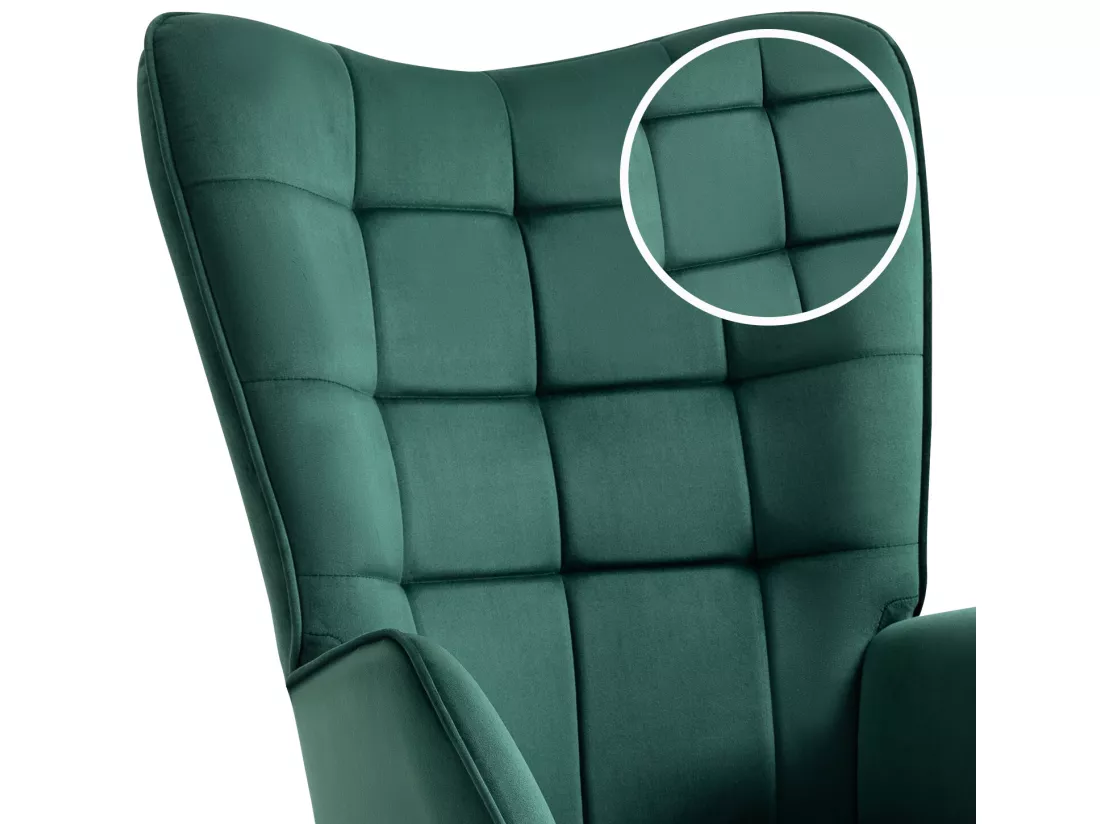 MEUBLES COSY Fauteuil Scandinave Confortable Chaise de Coiffeuse Canapé de Loisirs pour Salon Chambre Salle à Manger Bureau avec Assise Épais Accoudoirs Rembourés en Velours et Pieds Métal, Vert