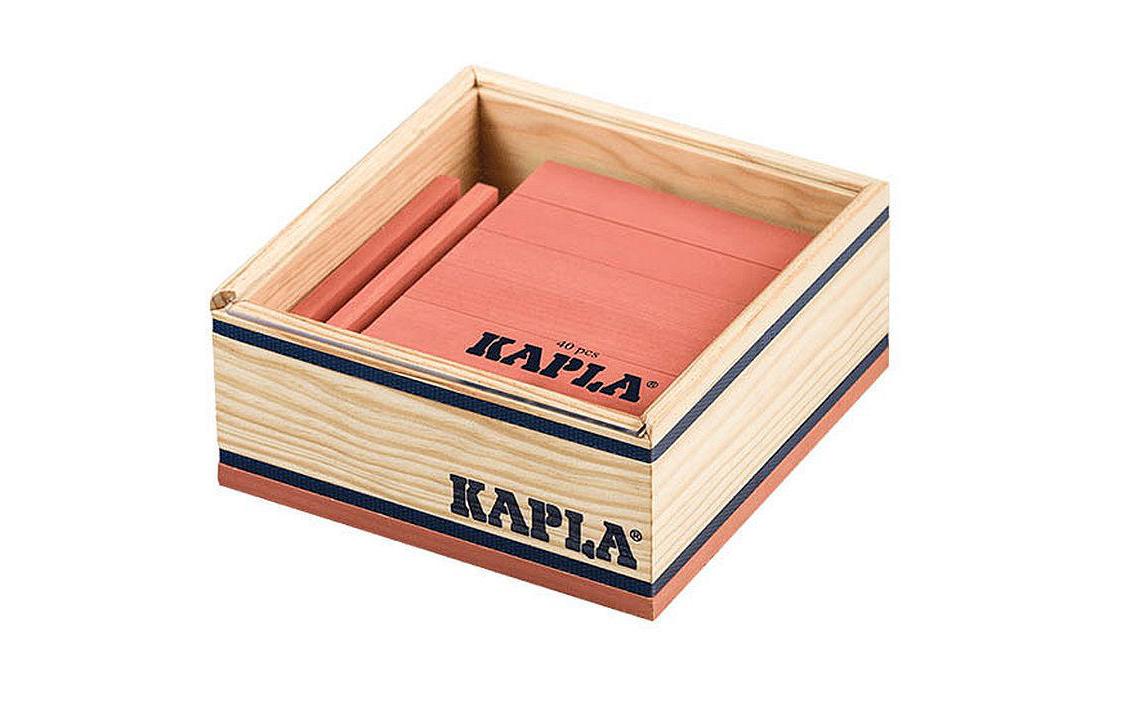 Baukasten 40er Quadrat roseKapla-Plättchen, 40 Stück, rosé