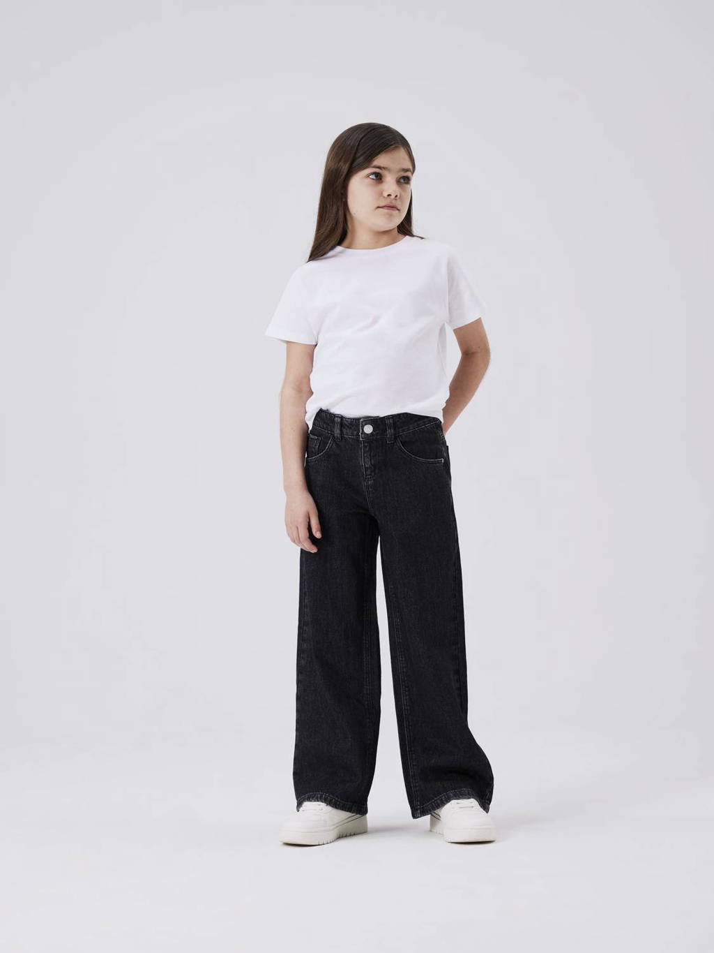NAME IT wide leg jeans NKFROSE dark grey denim