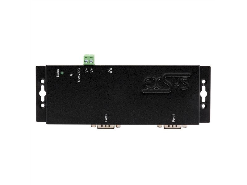 Exsys Serieller Geräteserver EX-6112-2 2-Port-RS-232 Ethernet zu 2x RS-232 port, inkl. 12V/3A Netzteil