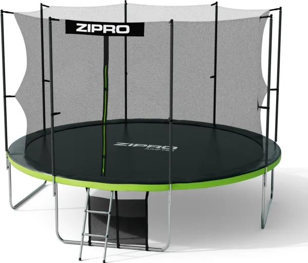 Zipro Trampolin med net og stige Ø374cm   pose til sko