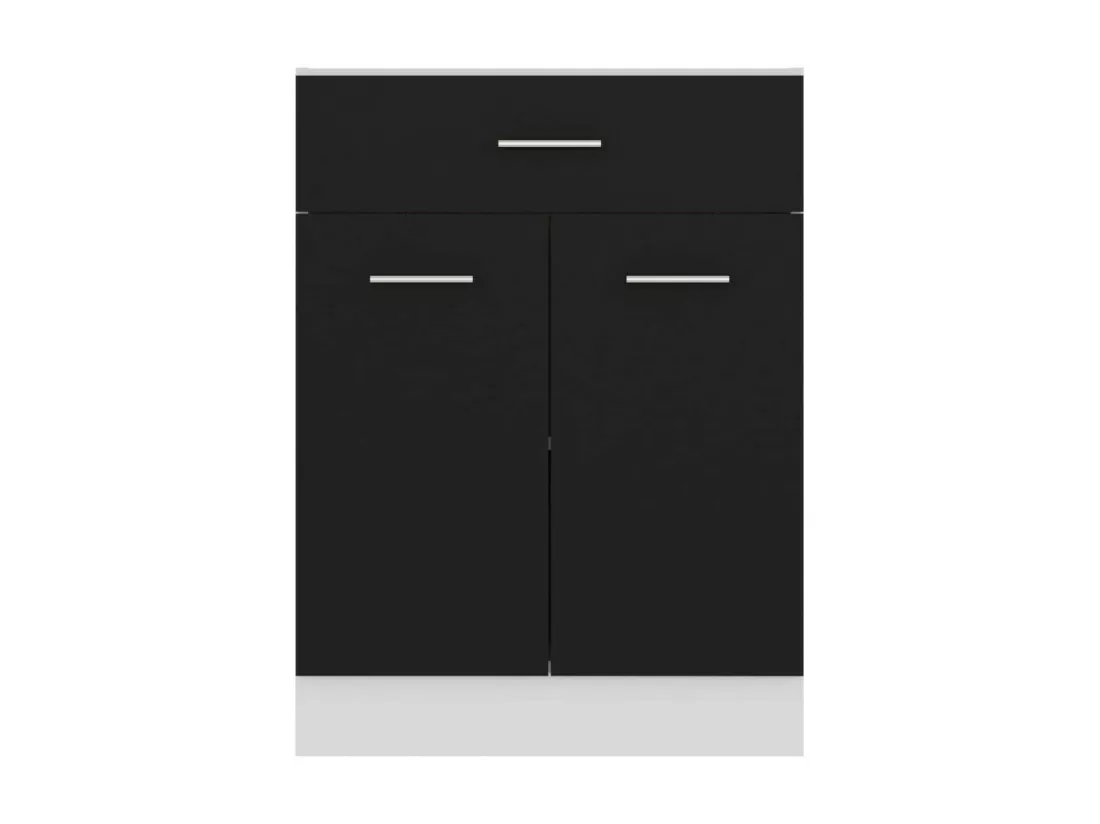 Meuble bas de cuisine Noir 60x46x81,5