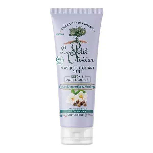 Máscara Esfoliante 2 em 1 Detox e Antipoluição Le Petit Olivier 75ml