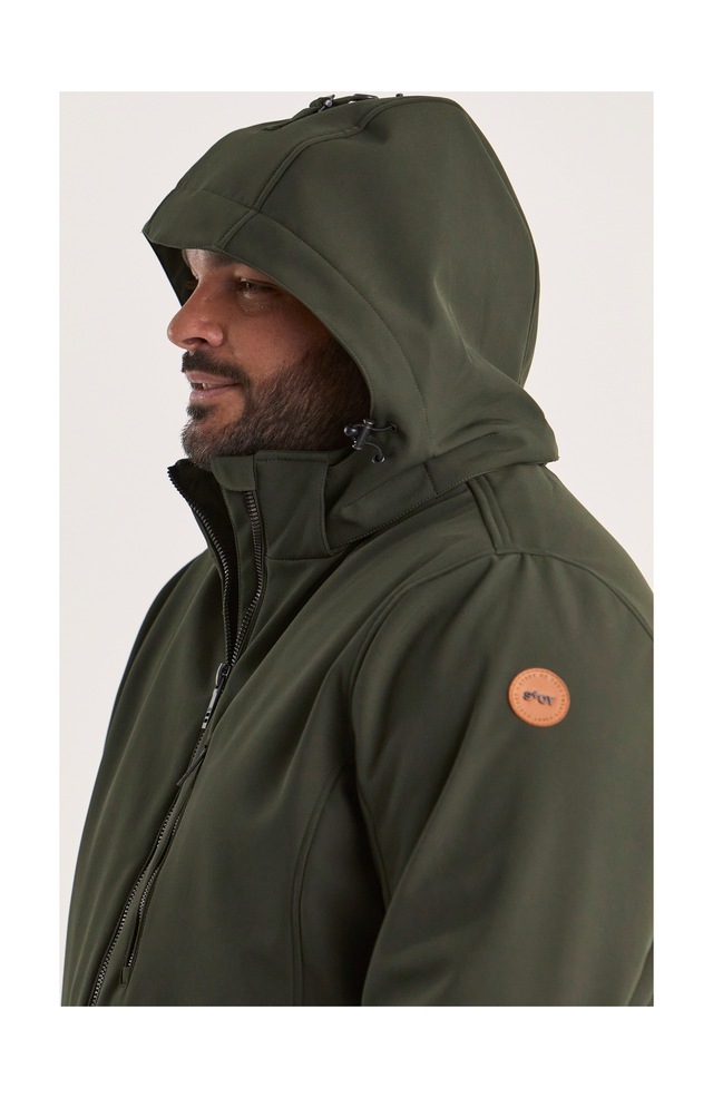 STOY Softshelljacke »STW 17 MN SFTSHLL JCKT« Wasserabweisende, atmungsaktive Softshelljacke mit abnehmbarer Kapuze