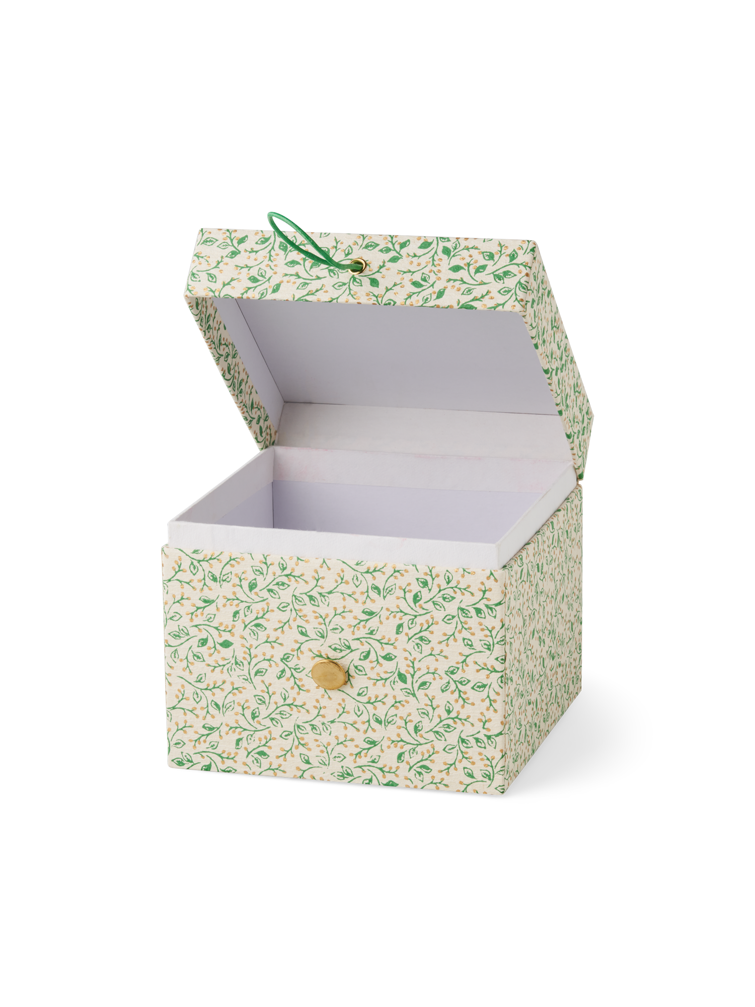 Æske med låg | Papir. 18,5 x 18,5 x 16,5 cm. | Off White