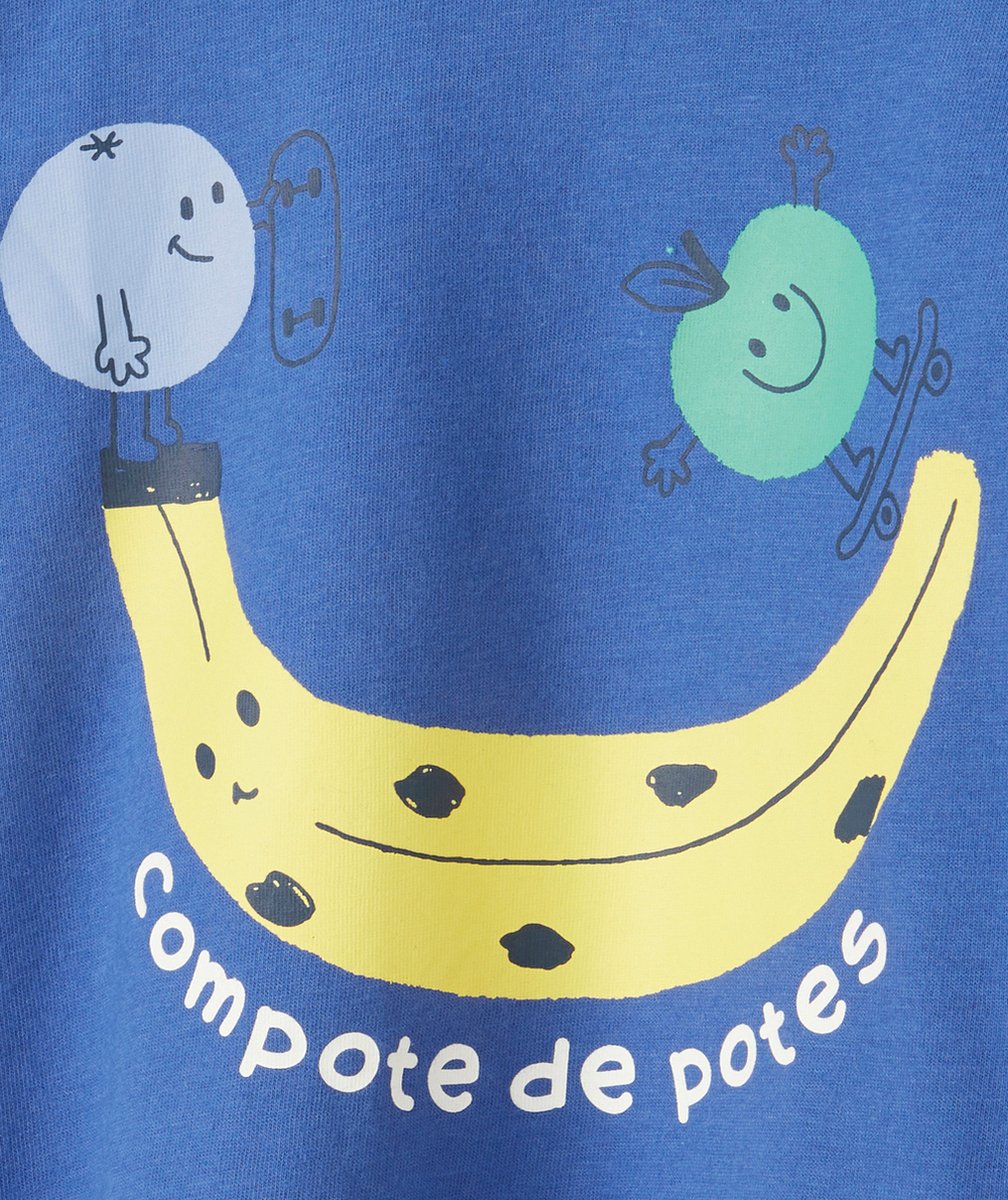T-SHIRT BÉBÉ GARÇON EN COTON BIO BLEU AVEC FRUITS