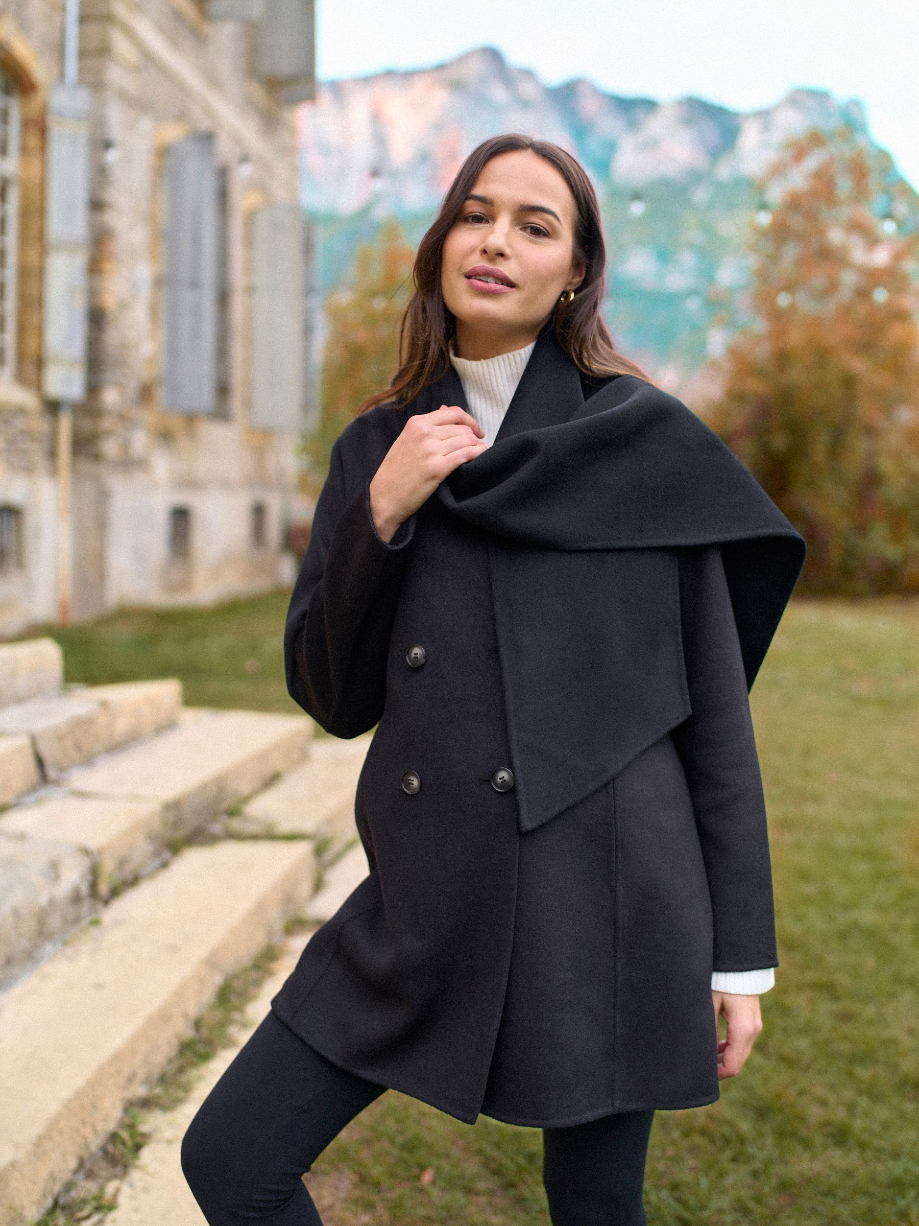 Seraphine Double Breasted Wool Maternity Coat