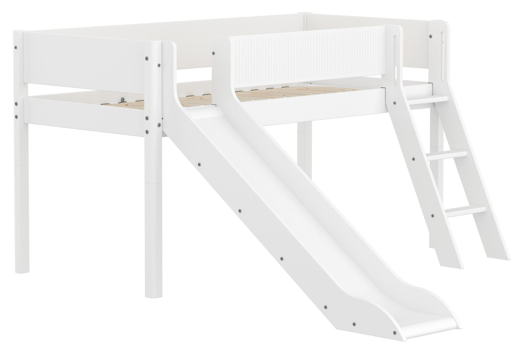 Flexa WHITE Halbhochbett - Weiss / B: 250.0 cm x T: 210.0 cm x H: 120.0 cm