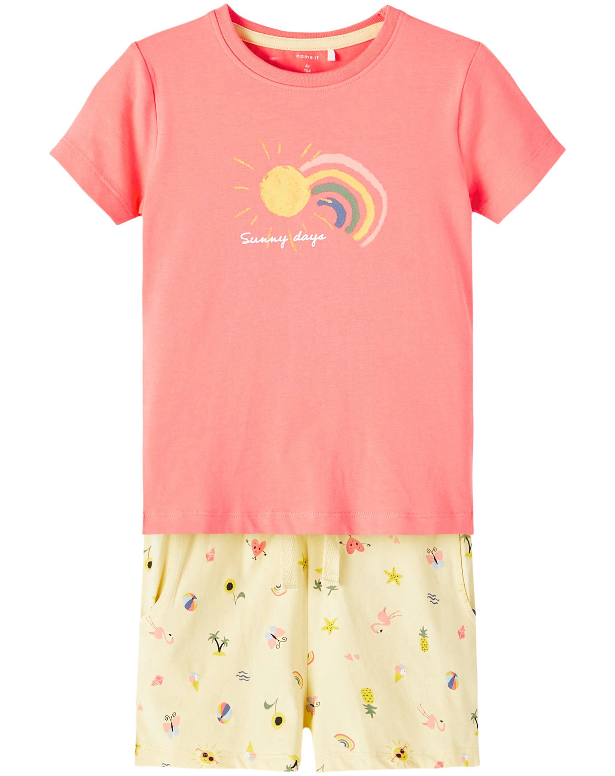 T-Shirt NMFZIGGIE mit Shorts in georgia peach