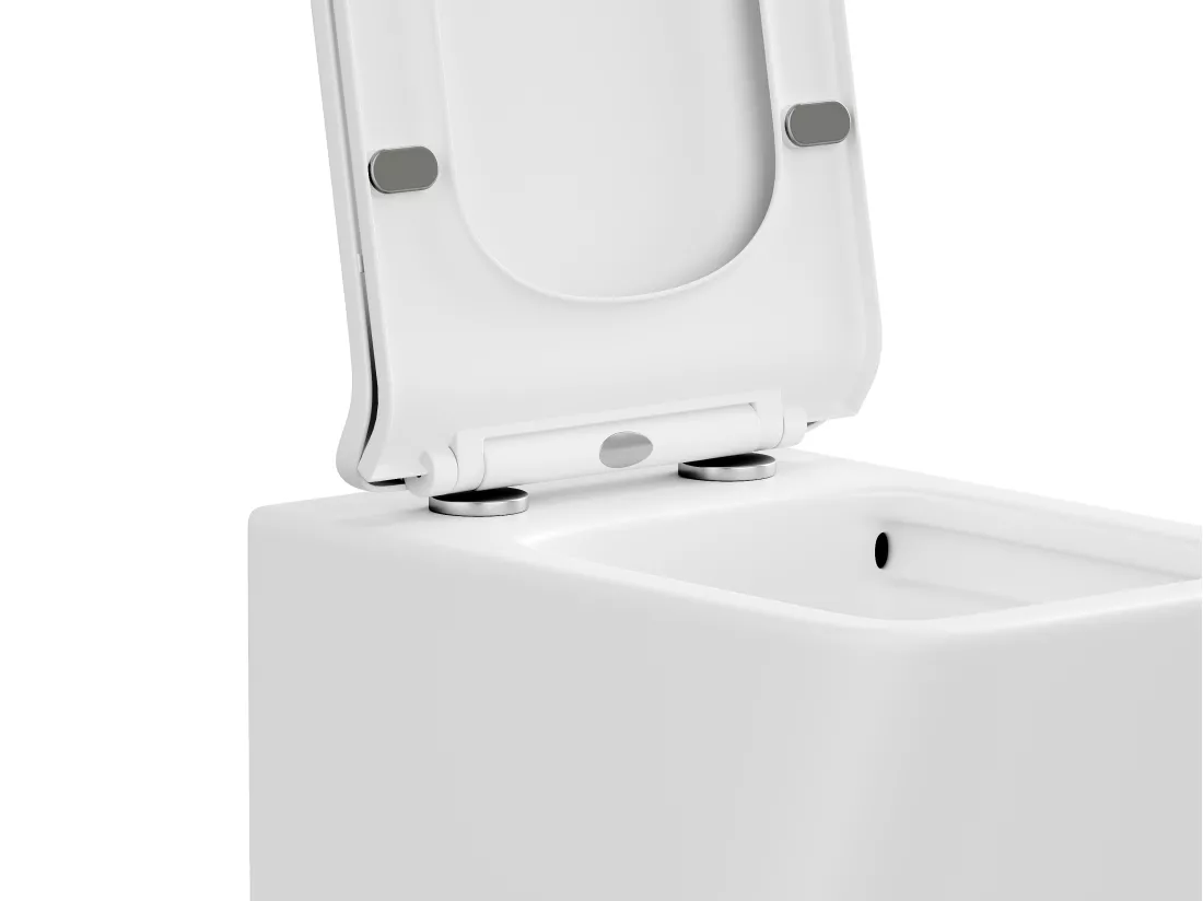 WC suspendu blanc mat en céramique sans bride - CLEMONA