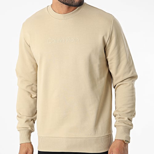 Sweat Crewneck Modern Front Logo 9692 Beige