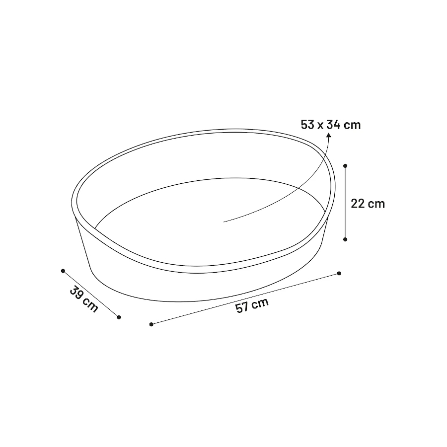 Cama/berço oval cinza Flamingo Zizi para cães