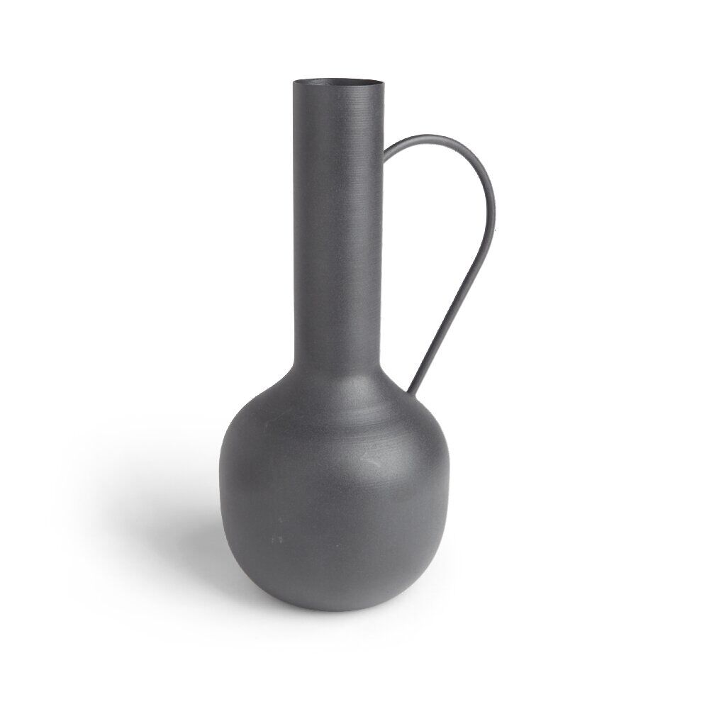 Vase amphore métal noir Ø14,5xH25cm