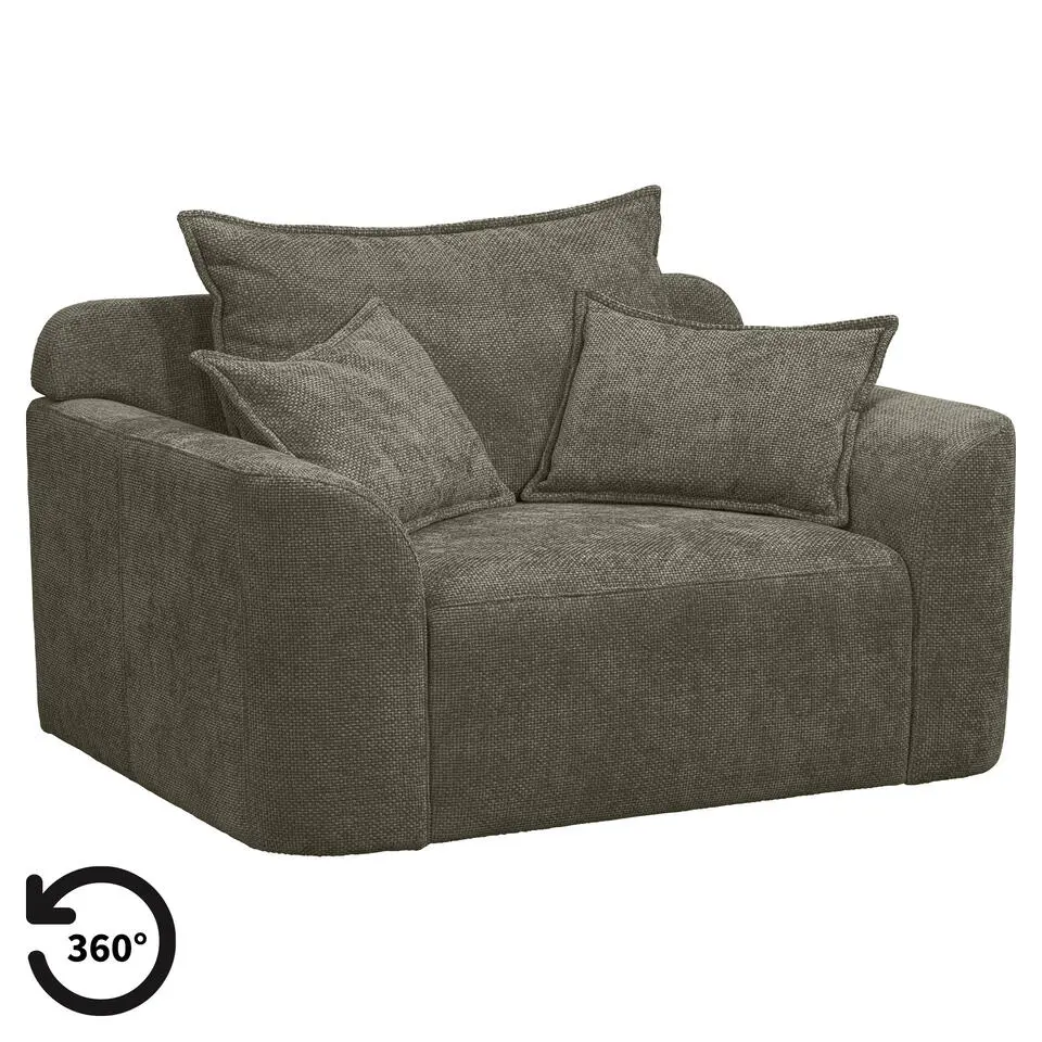 Draaibare Loveseat Elsa - stof Eden - mokka