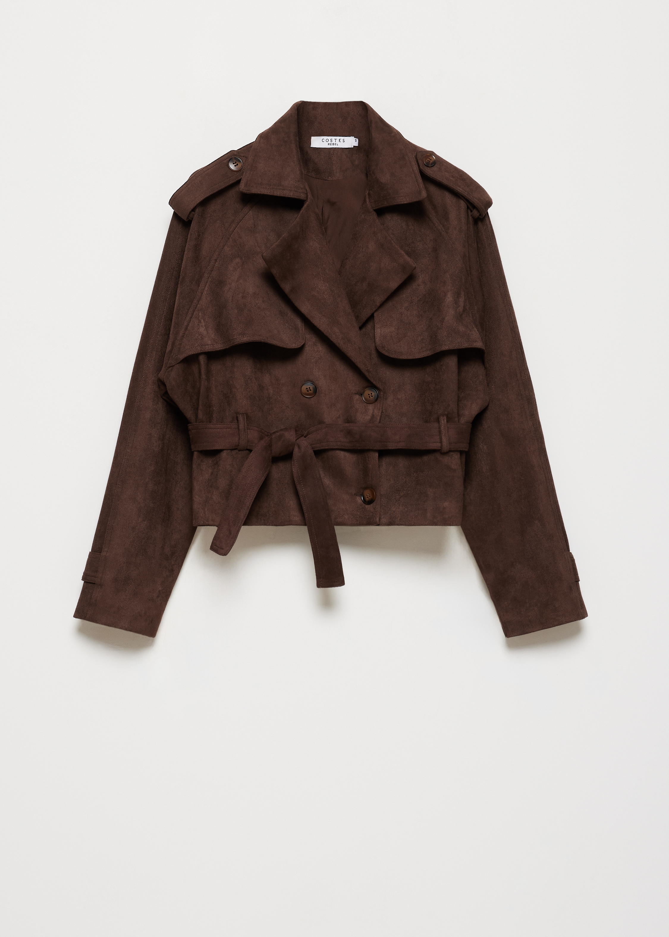 Suedine trenchcoat