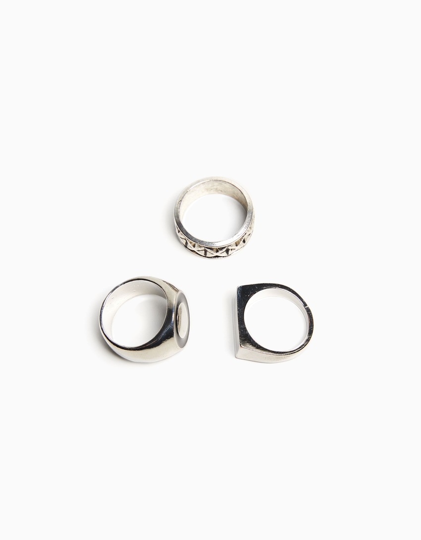 Conjunto de 3 anéis de sinete