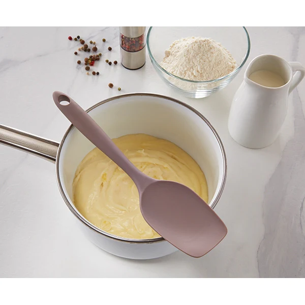 Cuillère de cuisine antirayures en silicone 27 cm taupe Mathon