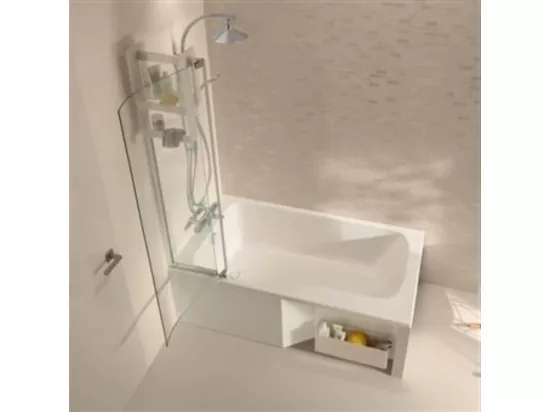 Baignoire bain douche JACOB DELAFON Malice, version gauche Blanc brillant 160 x 85