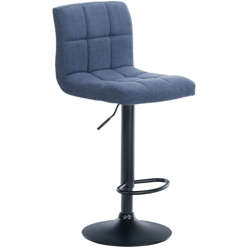CLP Barkruk Calma zwart Frame - Stof - blauw