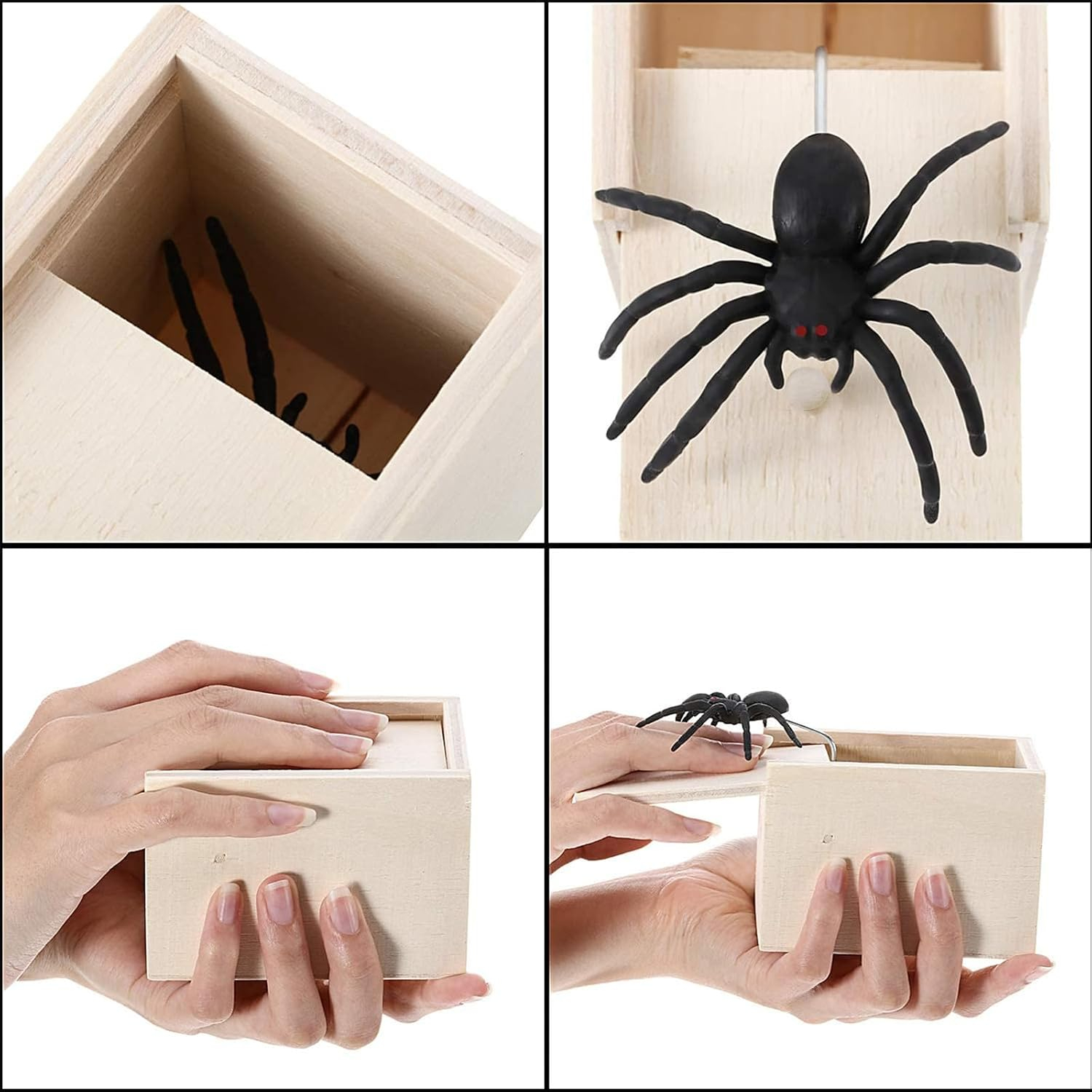 (90x45mm) Spinnen Sprungbox Lustiger Spielzeug Prank Streichkiste Scherzartikel - Braun