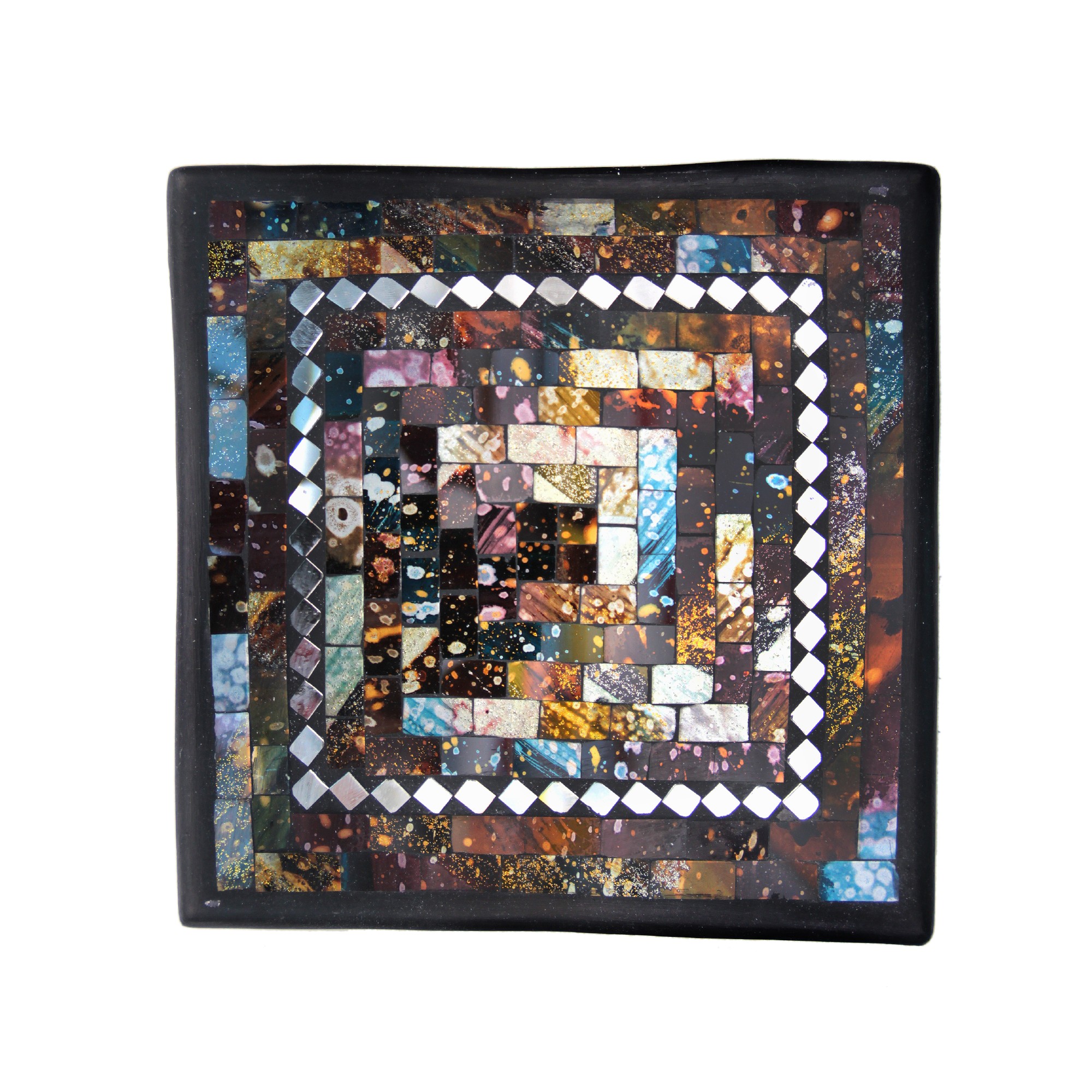 3er-Set Mosaikteller 'Spices', schwarz, braun von fischer's lagerhaus