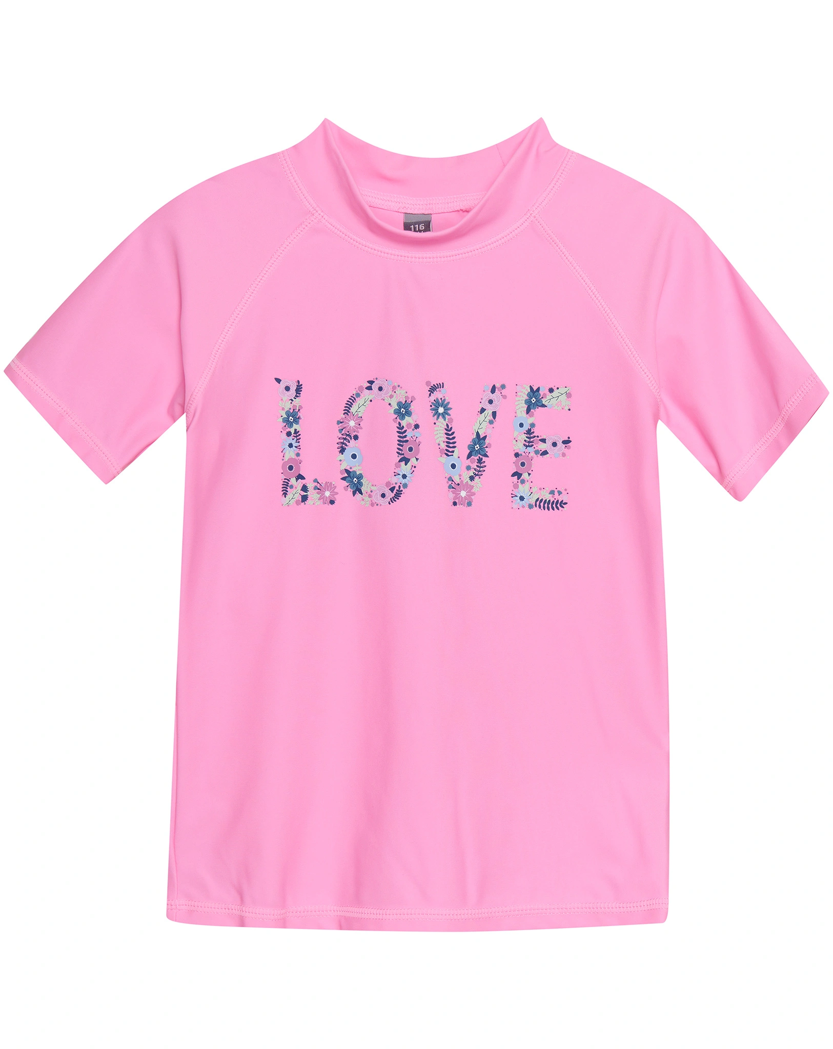 Badeshirt LOVE in begonia pink