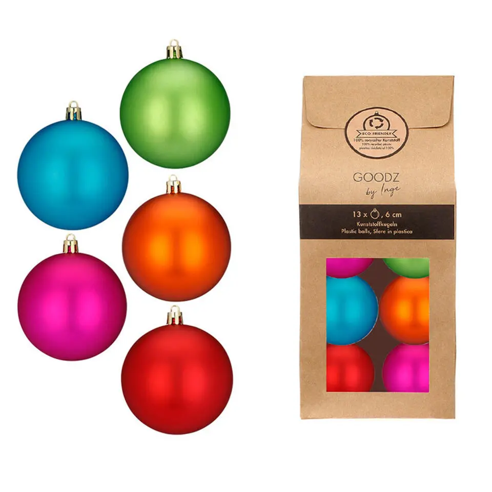 Inge Christmas Goods kerstballen - 13x - gekleurd - 6 cm