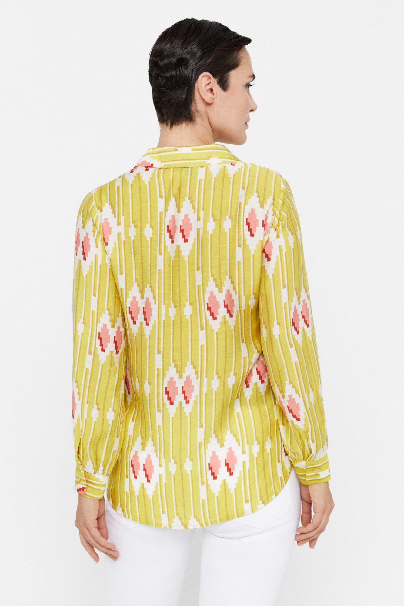 Camisa fluida - Estampa amarela