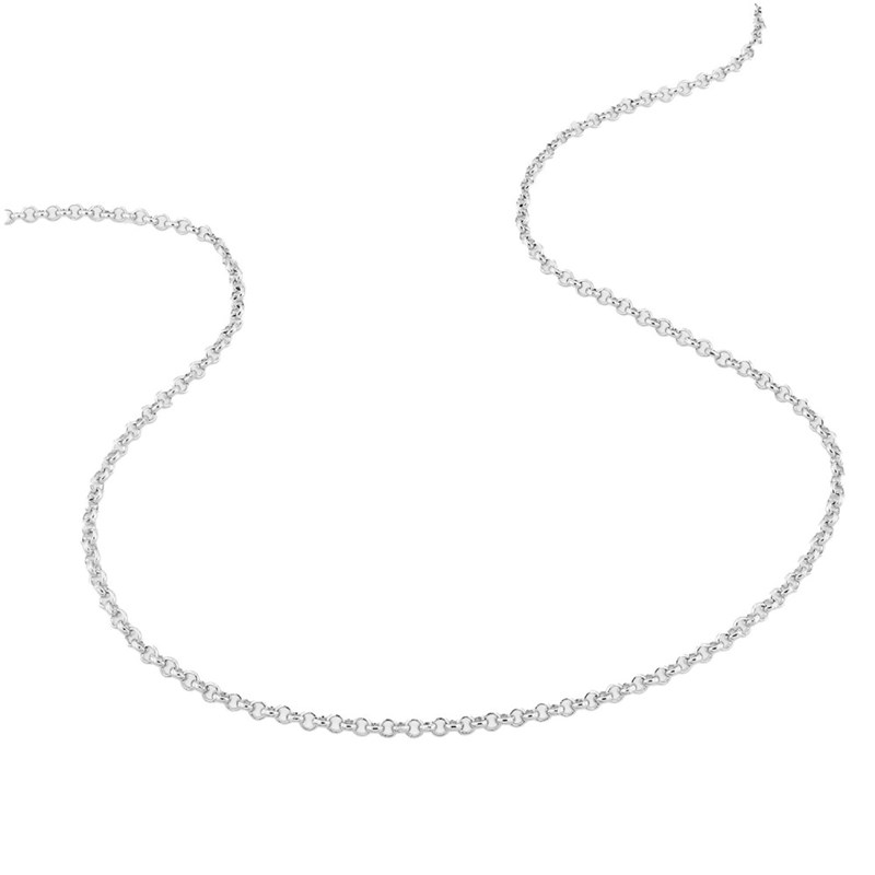 Bracelet femme 18 cm - Maille Jaseron - Or blanc 18 Carats - Largeur 1.8 mm