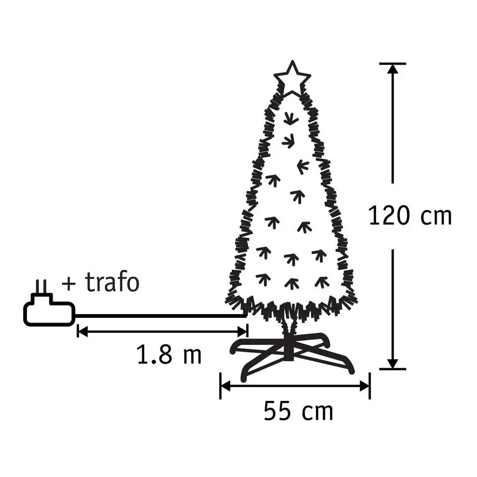 Luca Lighting Mercury Kunstkerstboom met Fibre Optic Verlichting