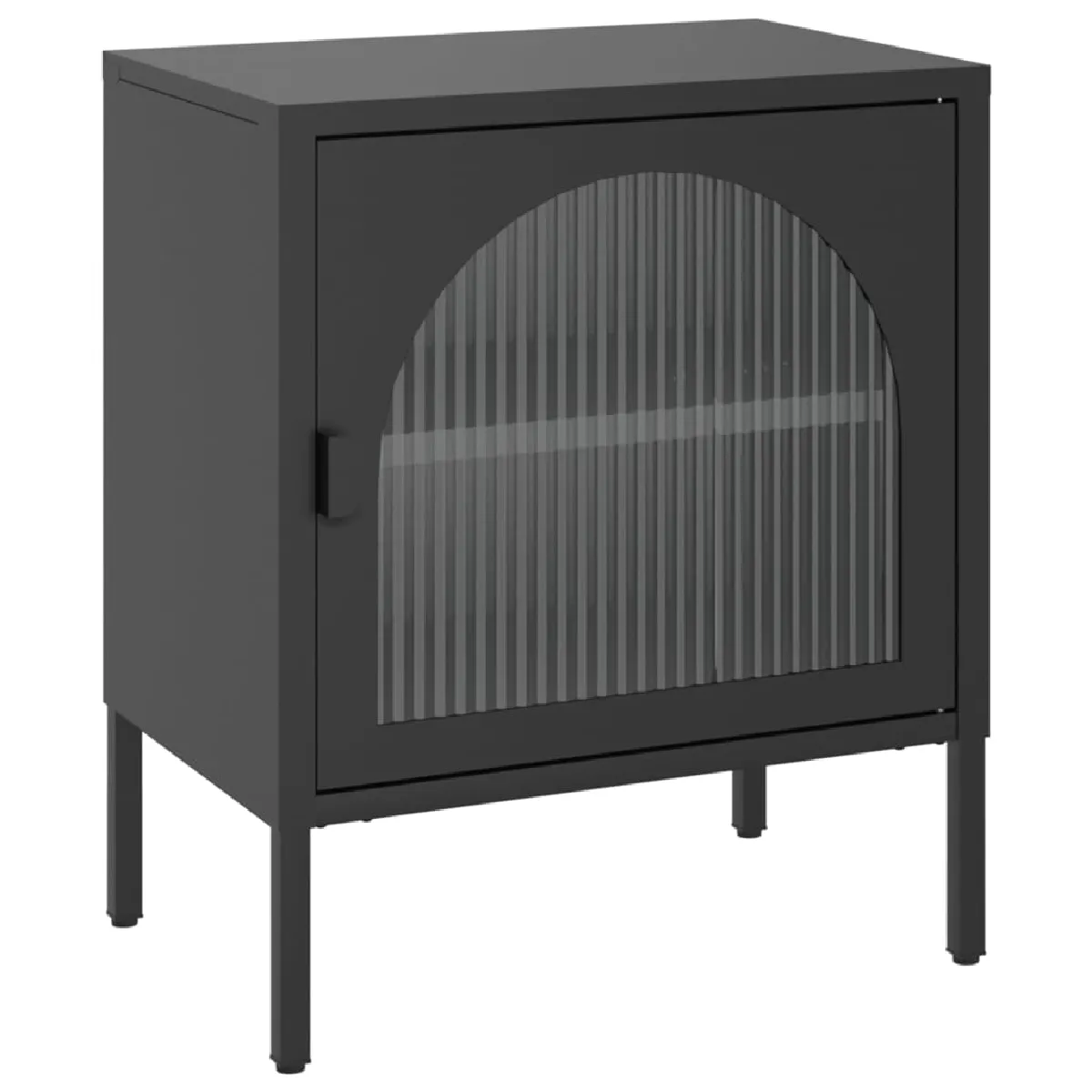 VIDAXL Table de chevet noir verre et acier