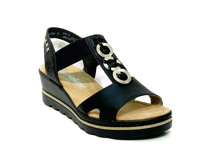 Rieker 67498 schwarz/black/lightgold