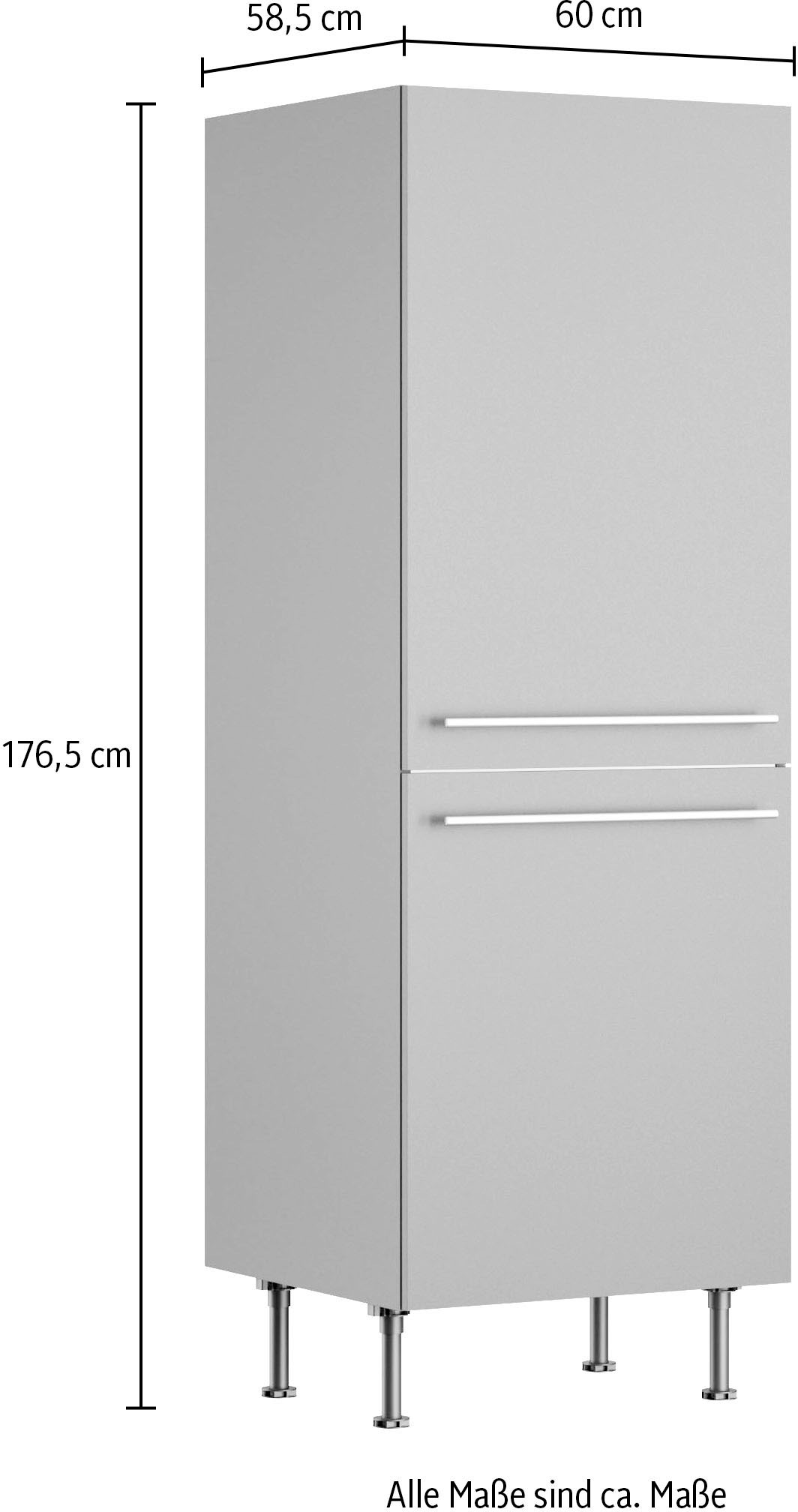 KOCHSTATION Kühlumbauschrank »KS-Bern2« Breite 60 cm, Höhe 176,6 cm, 2 Türen (Höhe 89,2/70 cm), 1 Einlegeboden