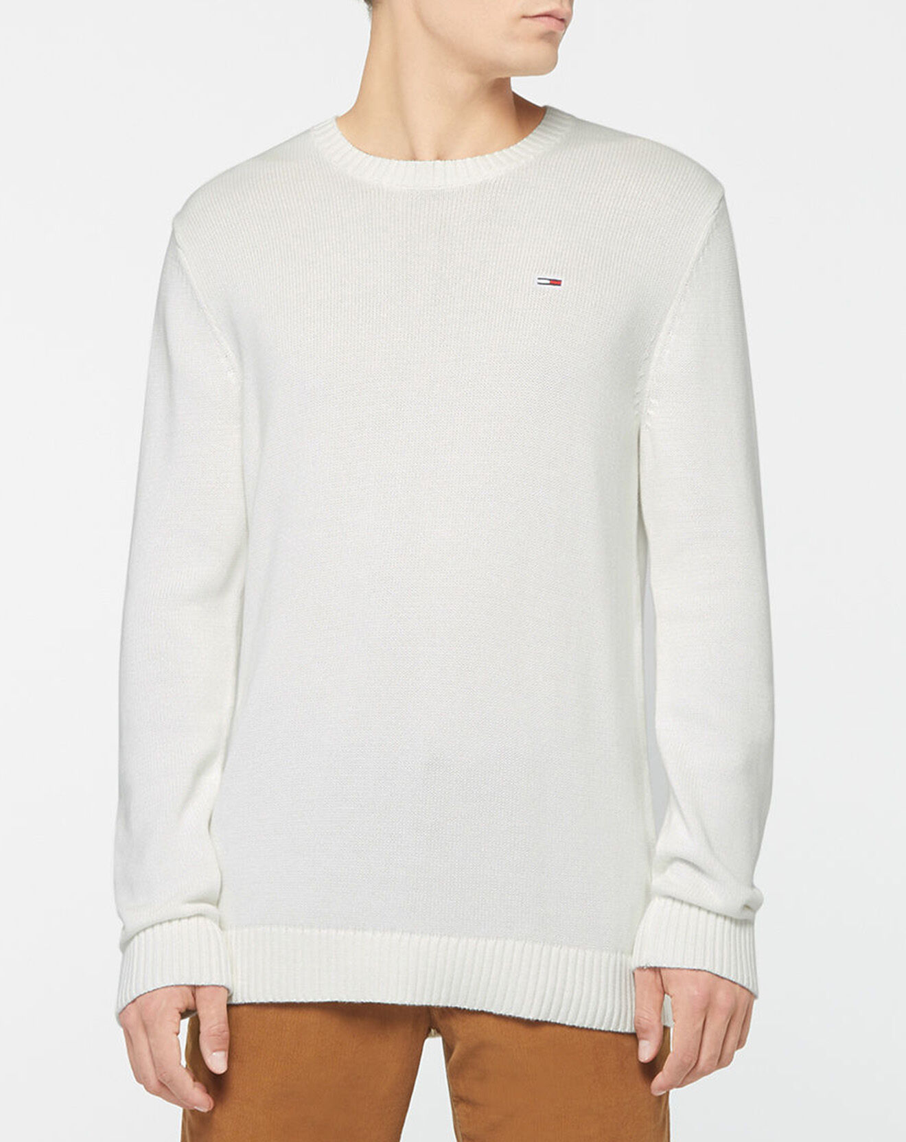 Tommy Jeans Pull Essential Mini Flag écru