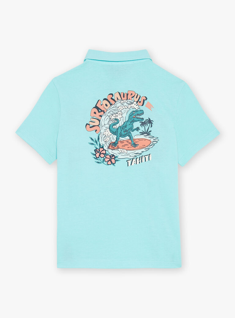 Polo turquoise à motif à rayures