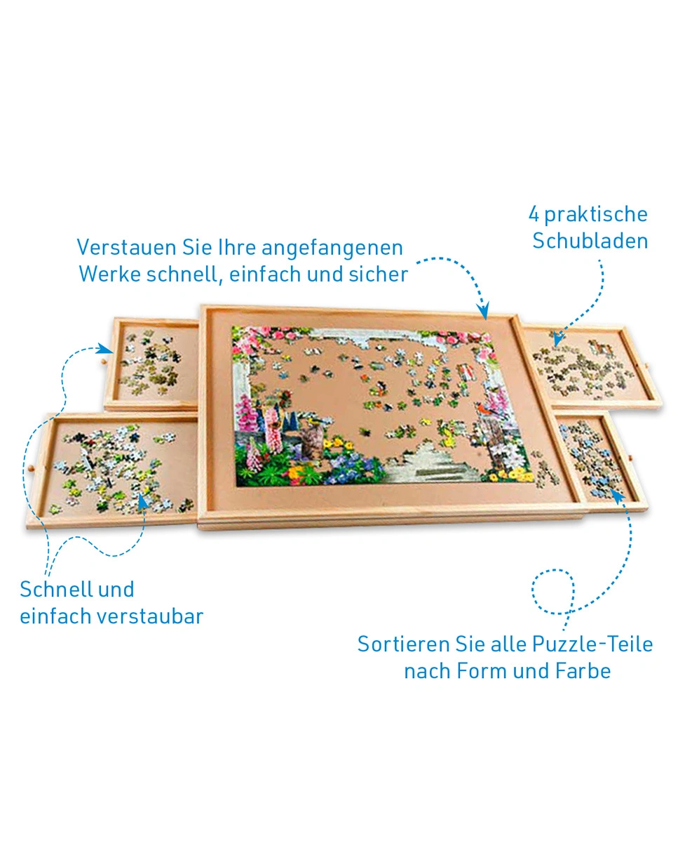 Puzzle-Tisch mit 4 Laden für Puzzles bis 1.500 Teilen